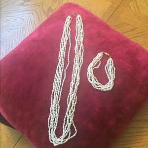 Pearls Necklace and Bracelet